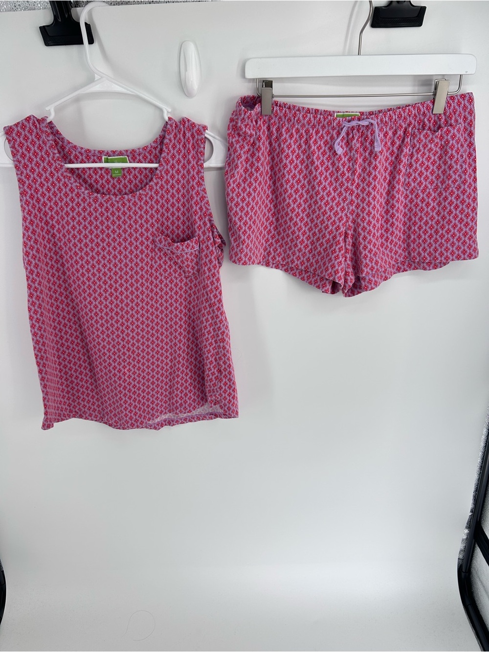 Vera Bradley Pink & White Geometric Pajama Set-‎ Medium
